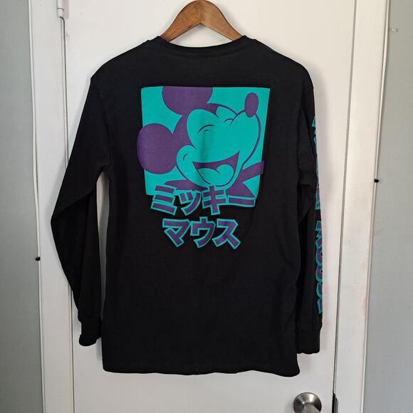 Disney Other - Disney Mickey Men's Kanji Long Sleeve Graphic T-Shirt - Black Medium